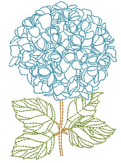 Hydrangeas flower free embroidery deasign