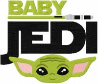 Baby jedi embroidery design