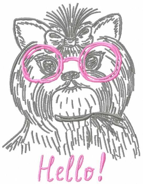 Hello cat free embroidery design