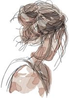 Girl Sketch art embroidery design