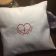 Embroidered romantic pillow with free heart design