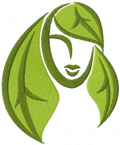 Woman beauty symbol free machine embroidery design