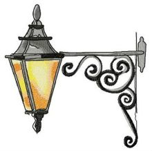 Old lantern embroidery design