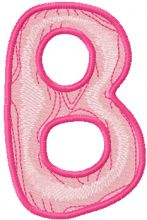 Wooden letter B embroidery design