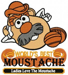 World's best moustache embroidery design