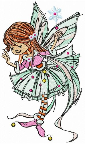 Young fairy machine embroidery design