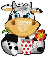 Lovely cow embroidery design