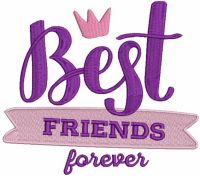 Best friends forever embroidery design