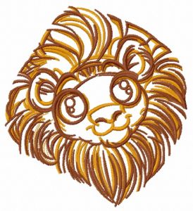 Cute lion 2 embroidery design