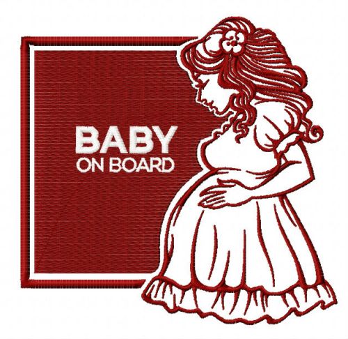 Baby on board machine embroidery design      