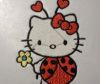 Baby set with Hello Kitty ladybug machine embroidery design