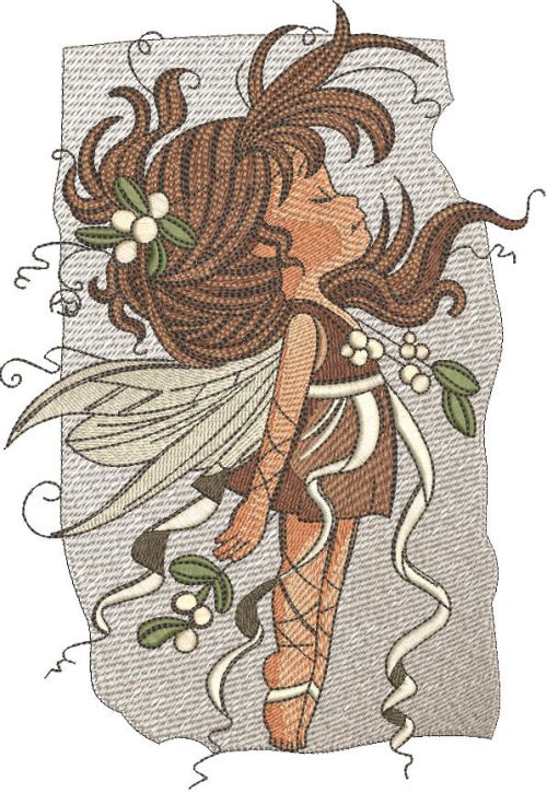 Snowberry fairy machine embroidery design