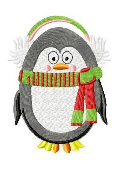 Сhristmas penguin 4 machine embroidery design