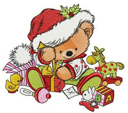 A lot of Christmas presents machine embroidery design