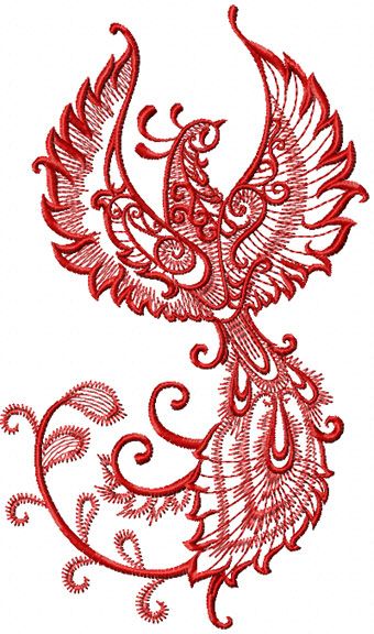 Firebird machine embroidery design