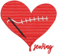 Sewing heart free embroidery design