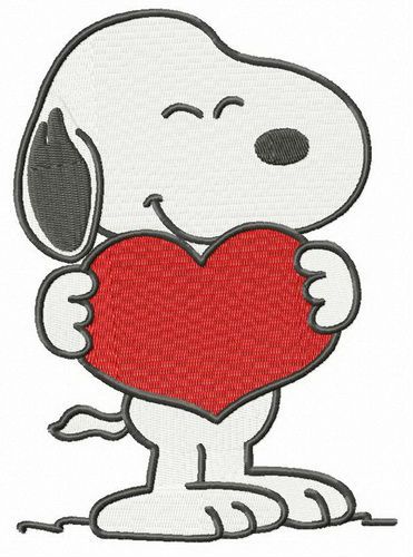 Snoopy I love you machine embroidery design