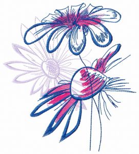 Chamomiles embroidery design
