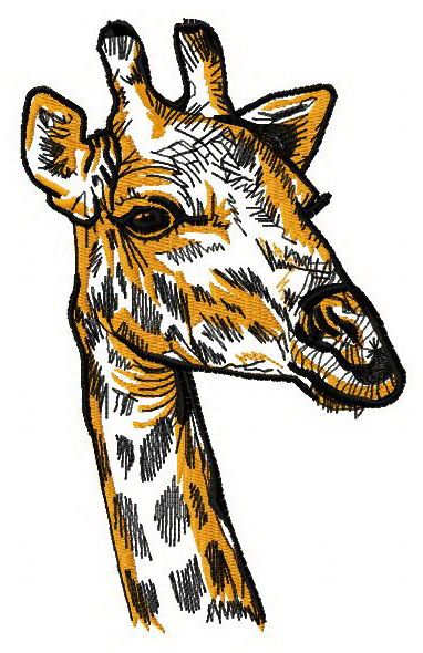 Giraffe 3 machine embroidery design