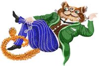 Glamour cat embroidery design