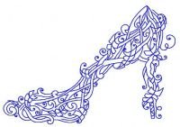Floral high heel shoe 2 embroidery design