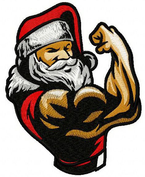 Strong Santa machine embroidery design