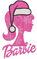 Barbie Santa hat embroidery design