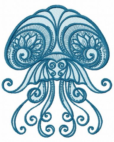 Jellyfish 2 machine embroidery design