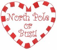 North Pole or bust free embroidery design