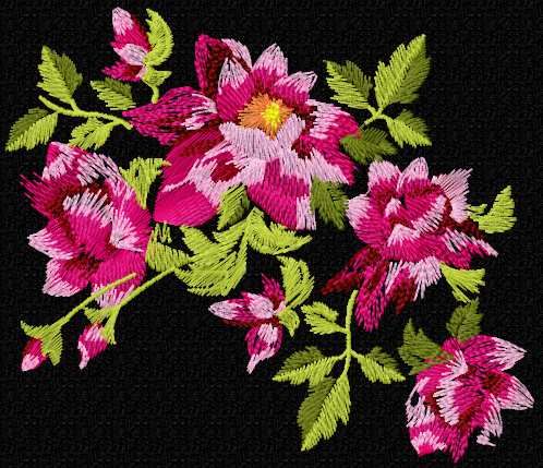 pink vintage flower embroidery design 43