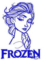 Elsa sketch 11 embroidery design