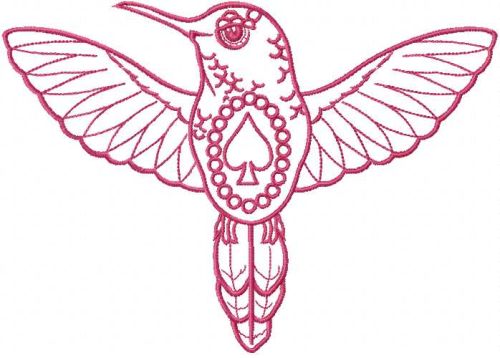 Red bird kiwi embroidery design