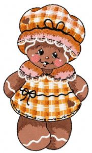 Gingerbread granny embroidery design