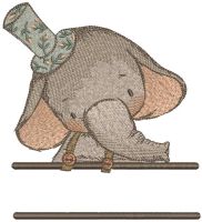 Elephant in top hat monogram