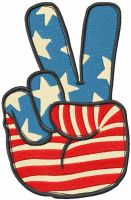 American Flag Veterans Independence Day embroidery design