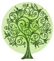 Green tree 4 embroidery design