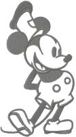 Retro mickey one colored embroidery design