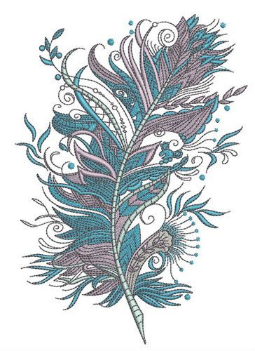 Firebird's feather machine embroidery design