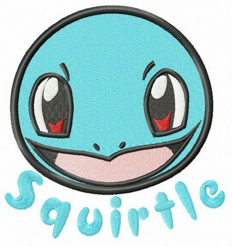 Squirtle machine embroidery design