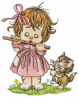 Flute concert embroidery design