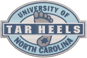 University of North Carolina Tar heels logo embroidery design