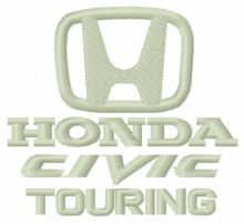 Honda Civic Touring logo embroidery design
