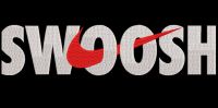 Swoosh logo black background embroidery design