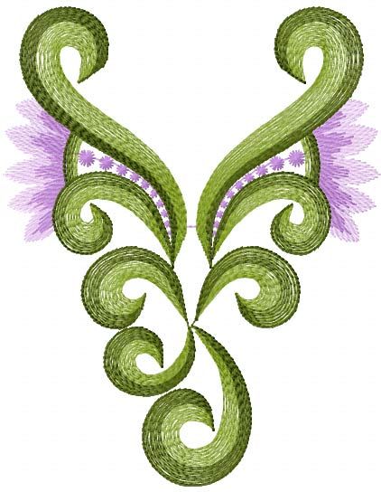 Swirl free embroidery design