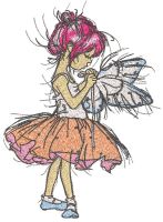 Fairy dancer embroidery design