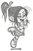 Vanellope sketch 2 embroidery design