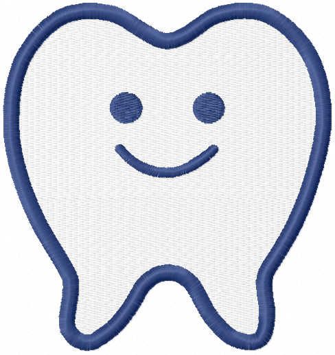 Smiling tooth free embroidery design