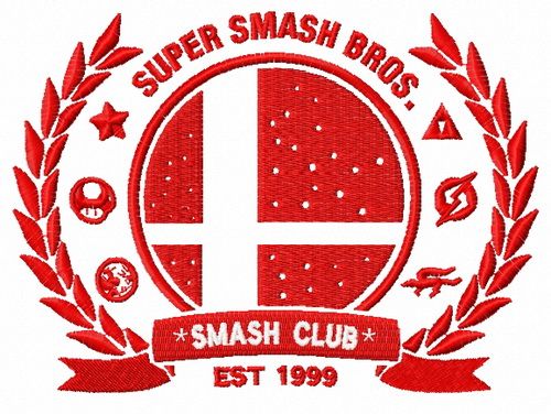 Smash club logo machine embroidery design