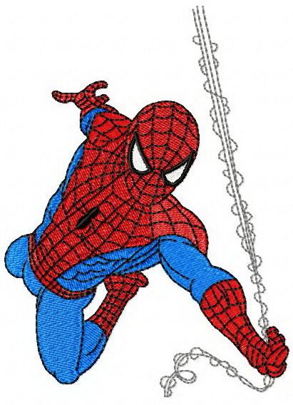 Spiderman rushes to rescue machine embroidery design