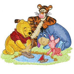 Pooh Tigger Eeyore and Piglet machine embroidery design